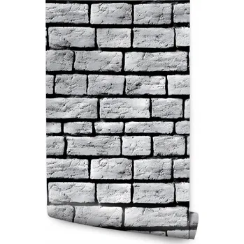 Fototapeta Tapeta SAMOLEPICÍ Šedá CIHLA 3D Imitace Cihly