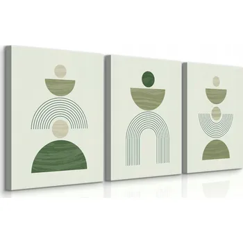 Obraz OBRAZY DO LOŽNICE SADA ZELENÉ MÍSY ABSTRAKCE STYL BOHO MINIMALISMUS 90x40