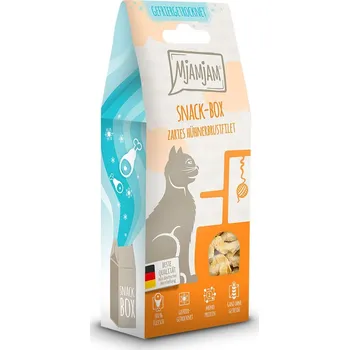 Pamlsek pro kočku MjAMjAM – Snackbox – Jemný kuřecí prsní filet 35 g