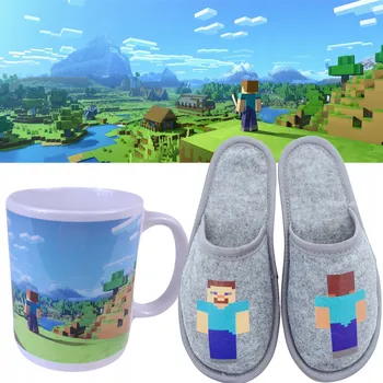 Dětské PAPUČE (bačkory) #MINECRAFT + HRNEK #MINECRAFT sada velikosti 28 až 39