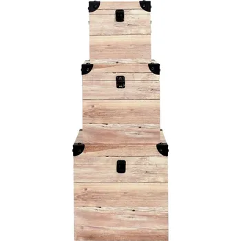 Úložný box Nábytek Pegas Sada 3 úložných boxů s efektem dřeva