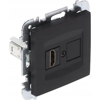 Elektrická zásuvka Elektrická Zásuvka nástěnná Elektro-Plast Nasielsk černá