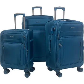 Textilní cestovní kufry Orlacs sada 3 velikostí S M XL na 4 kolečkách s rozšiřujícím zipem a integrovaným zámkem hnědá