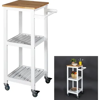 Servírovací stolek Nábytek Pegas Skříňka/ vozík Bish bílý