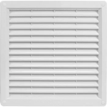 Větrací mřížka Mřížka větrací s rámečkem a síťovinou – 300 × 300 mm bílá