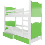 Dřevěná patrová postel Maraba adrk barevné provedení: bílá_zelená