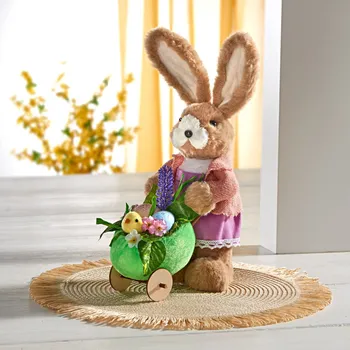 Velikonoční dekorace 3Pagen Zajíc s vozíkem