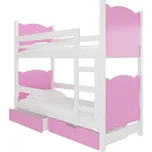 Dřevěná patrová postel Maraba adrk barevné provedení: bílá_růžová