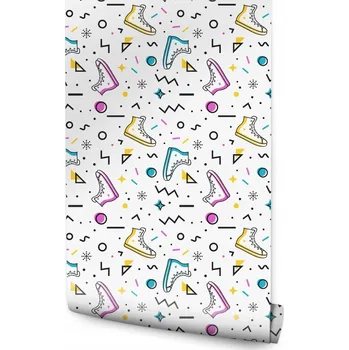 Fototapeta Tapeta pro mládež barevné tenisky vzory hvězdičky