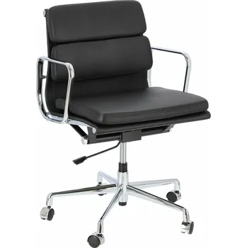 D2.DESIGN Kancelářská židle CH2171T černá kůže chrom