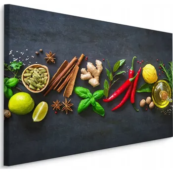 Obraz Obraz do Kuchyně OVOCE Zelenina Koření 3D 70x50