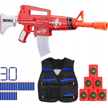 Dětská zbraň NERF SADA FORTNITE PUŠKA M16 INSIGHTFUL + VESTA, 40 NÁBOJŮ, 6X TERČ