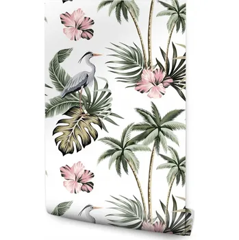 Fototapeta Vliesová tapeta PTÁCI Tropické Květiny Listy