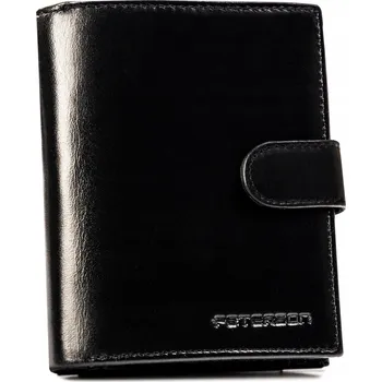 Peněženka Pánská kožená peněženka Peterson černá vertikální se zapínáním na druk, 10 přihrádek