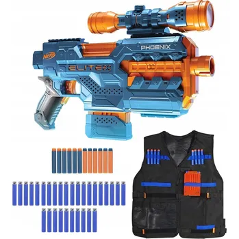 Dětská zbraň NERF ELITE 2.0 SADA RAKETOMET PHOENIX CS-6 + VESTA + 50 ŠIPEK