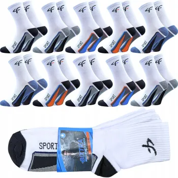 Pánské ponožky NIKO Ponožky PÁNSKÉ PONOŽKY SPORTOVNÍ BAVLNĚNÉ PONOŽKY bílá velikost 39-42