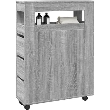 Komoda zahrada-XL Úzká koupelnová skříňka na kolečkách šedá sonoma kompozit 855273
