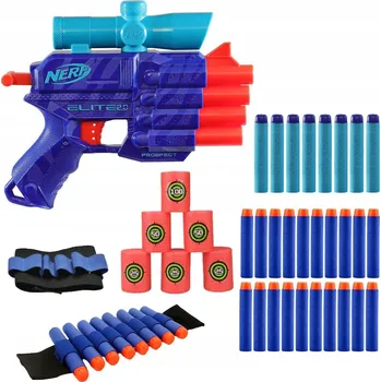 Dětská zbraň PISTOLE NERF ELITE 2.0 PROSPECT QS-4 WILD EDITION + TERČ + PÁSKA + ŠIPKY