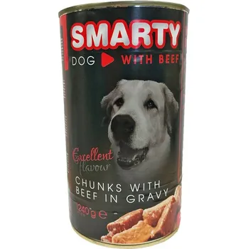 Krmivo pro psa SMARTY Dog Hovězí chunks. konzerva 1240 g