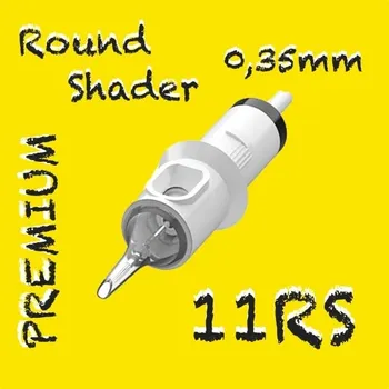 Tetovací jehla 11RS PREMIUM CARTRIDGE 0,35MM ROUND SHADER 1KS N2 TETOVACÍ JEHLY