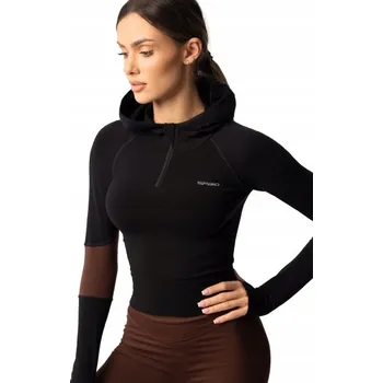 Pánská mikina SPAIO MIKINA ADAPT DOUBLE s kapucí coffe/black L