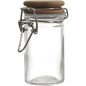 Nábytek Pegas Skleněná nádoba s akáciovým víčkem 70 ml