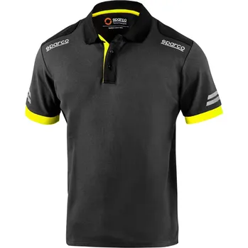Pánské tričko Sparco technické polo triko Toledo, barva: šedo-žlutá, velikost: M