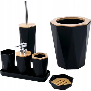WC štětka Sada koupelnových doplňků, 7 dílů: koš a WC štětka