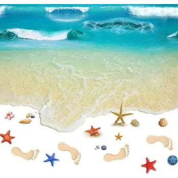 Pexeso Samolepka na podlahu moře pláž 3D bytová dekorace tapeta