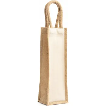 Nákupní taška Laminovaná jutovo-bavlněná taška na láhev, ideální jako dárek