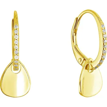 Náušnice EVOLUTION GROUP CZ Pozlacené stříbrné náušnice se zavěšenou placičkou - 11722.1