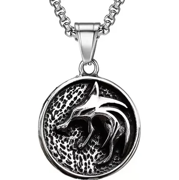 Přívěsek Přívěsek z chirurgické oceli Liška Viking - Model BEZ ŘETÍZKU (pouze přívěsek)