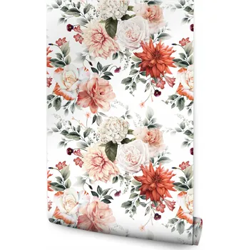 Fototapeta Tapeta do obýváku Krásné KVĚTY Růže Pivoňky Retro styl Rostliny Příroda