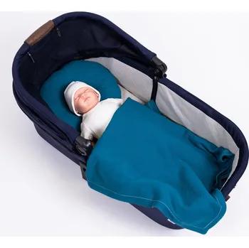 Příslušenství pro dětskou postel a kolébku Tulimese Souprava do kočárku mušelínová petrolejová