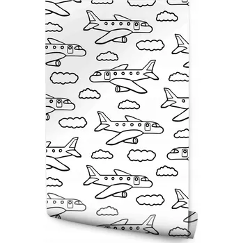 Fototapeta Tapeta pro teenagery Černobílé Letadla a Mraky