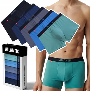 Boxerky ATLANTIC 5SMH-004 pánské boxerky BAVLNĚNÉ přiléhavé SPORT 5 PÁRŮ - L