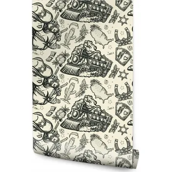 Fototapeta Tapeta Mládežnická USA Amerika Lokomotiva Karty Dekor