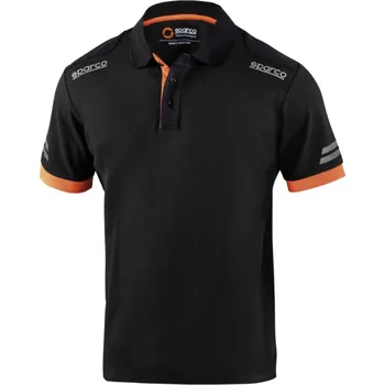 Pánské tričko Sparco technické polo triko Toledo, barva: černo-oranžová, velikost: XL
