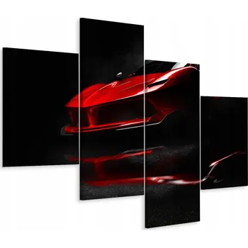 Obraz Obraz Červené AUTO Dekor 3D 4 Dílný 80x50