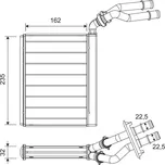 Výměník tepla, vnitřní vytápění VALEO 811658