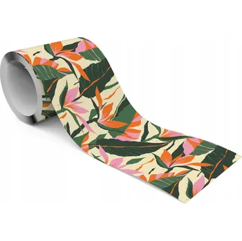 Fototapeta Samolepicí Dekorativní Bordura Tropické KVĚTINY Listy Džungle Příroda