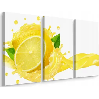 Obraz 3dílný obraz CITRON Šťáva Limonáda 3D 60x40