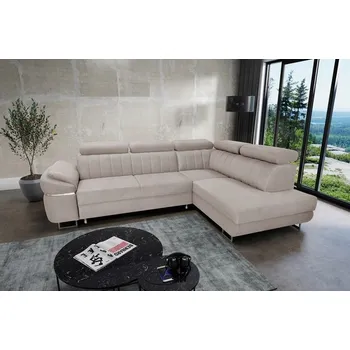 Sedací souprava Rozkládací rohová sedačka AKRON světle šedá