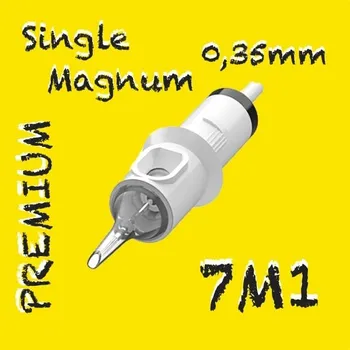 Tetovací jehla 7M1 PREMIUM CARTRIDGE 0,35MM SINGLE MAGNUM 1KS N2 TETOVACÍ JEHLY