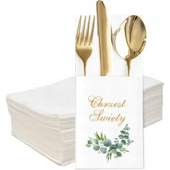 Papírový ubrousek KŘEST pouzdro ubrousky kapsičky na příbory eukalyptus 20