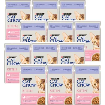 CAT CHOW Krmivo pro koťata s jehněčím masem a cuketou v omáčce 12x85g