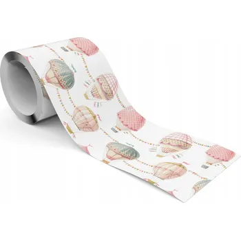 Fototapeta Samolepicí Bordura - Pastelové BALÓNKY Akvarel Vlaječky