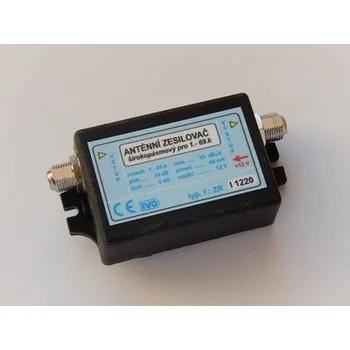 Anténní zesilovač Ant.zesil.47-800MHz, 24dB/š.2dB 95dBuV, IVO 1220+zdroj 12V