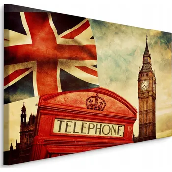 Obraz Nástěnný obraz Symboly Londýna VINTAGE styl 30x20