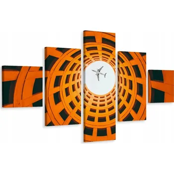 Obraz Vícedílný obraz Letadlo TUNEL Mrakodrap 3D 150x90